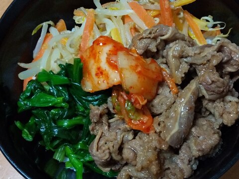 お子様もOK☆簡単ズボラなビビンバ丼風